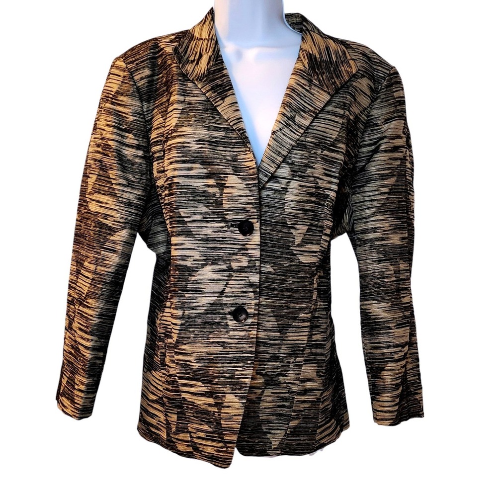 Lafayette 148 New York Size 18 Textured Jacquard Cotton Linen Blazer Jacket - Picture 9 of 9